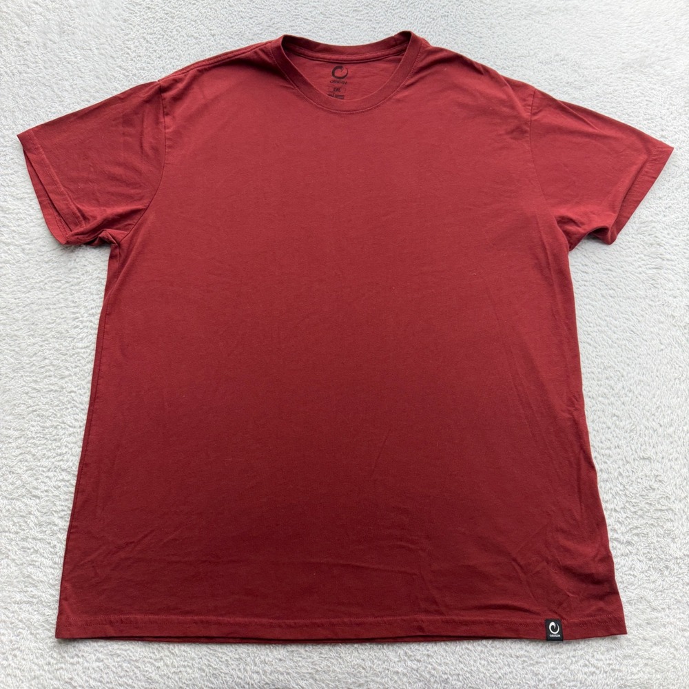 Origin USA Mens 2XL Red Short Sleeve Crewneck T-Shirt Made in America Basic Tee
